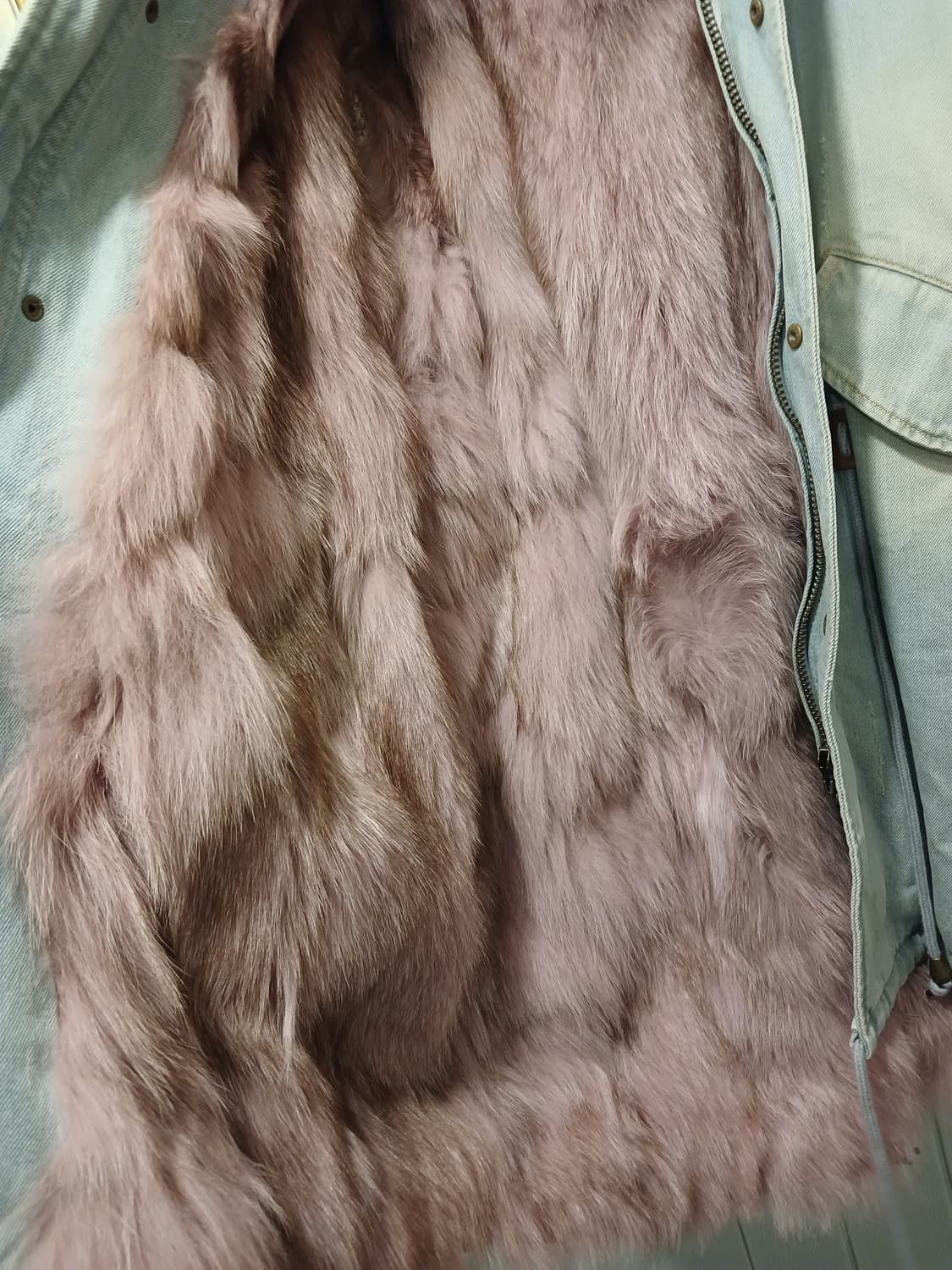 라삐아프 정품 여성 야상 천연모피 (너구리+여우) 자켓 S 사이즈 상품이미지2