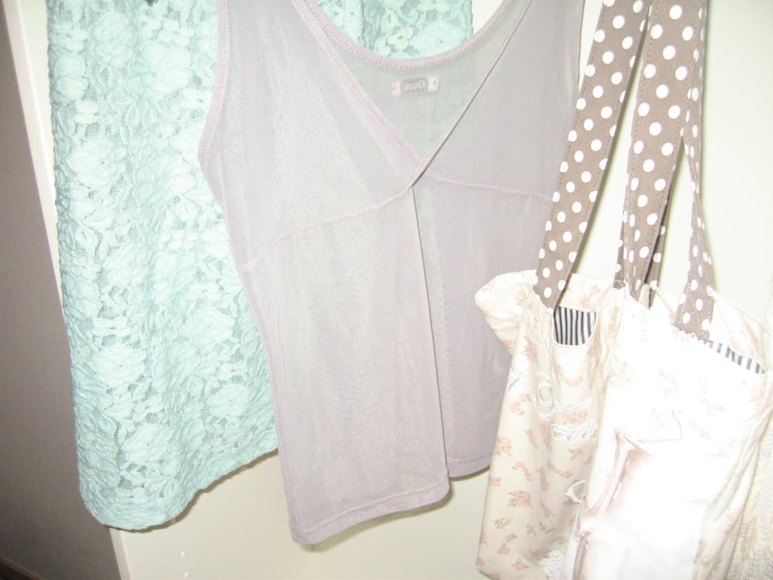 아우로 레이어드 탑 라벤더 mesh layered top  상품이미지1