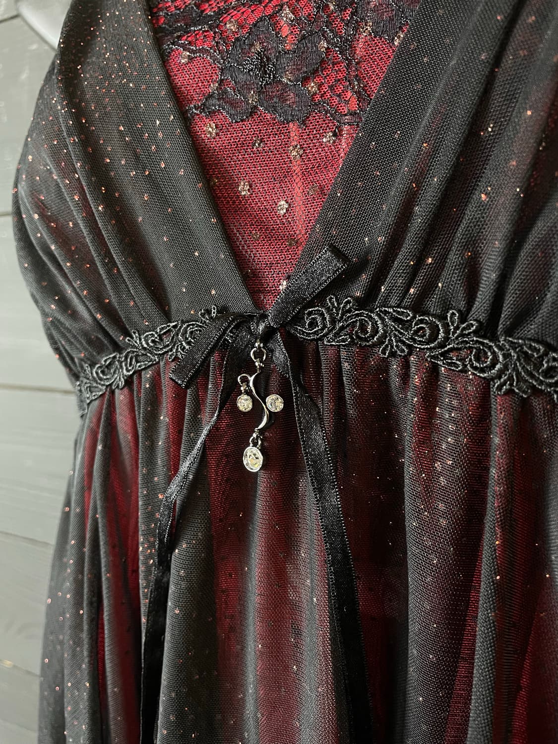 JPN 펑크 글리터 레이스 슬립 원피스 상품이미지4