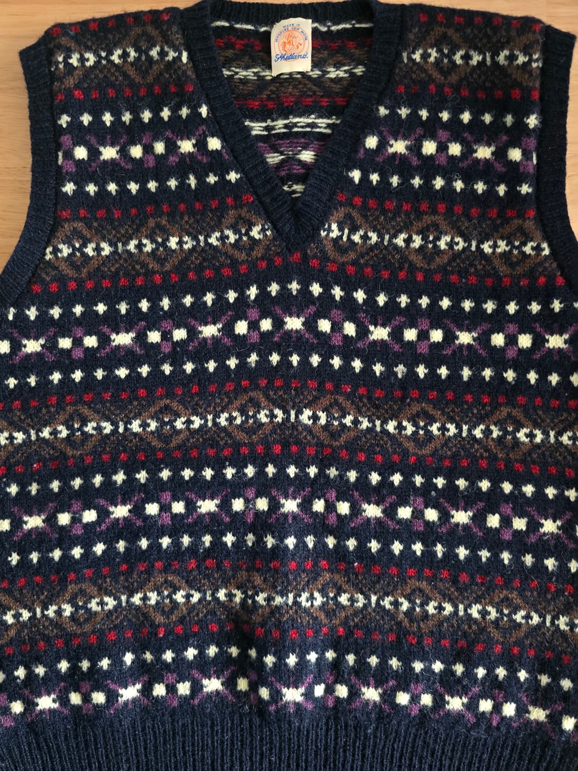 made in 셔틀랜드 핸드니트 페어아일 울 베스트 상품이미지3