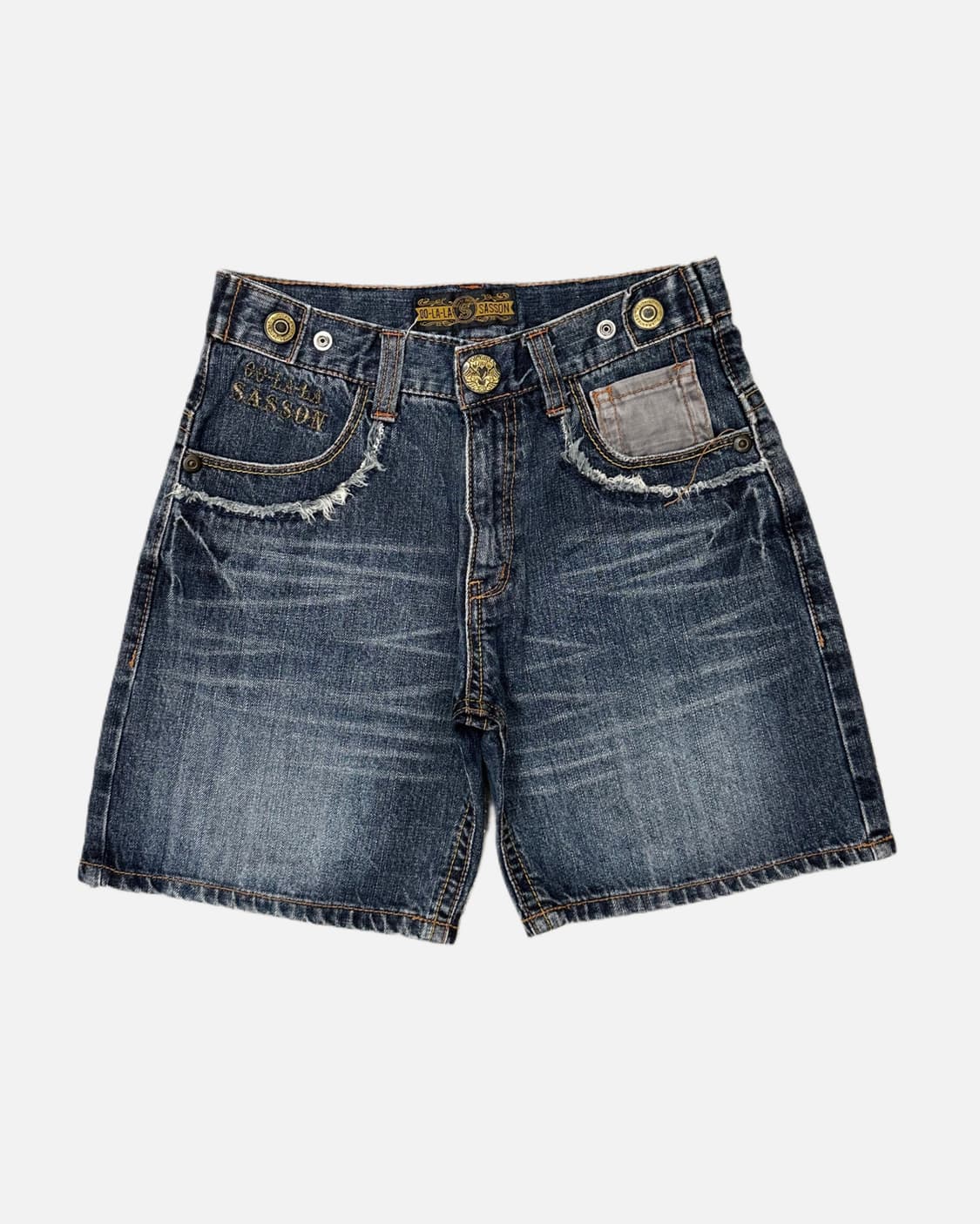 embroidery logo denim shorts 상품이미지2