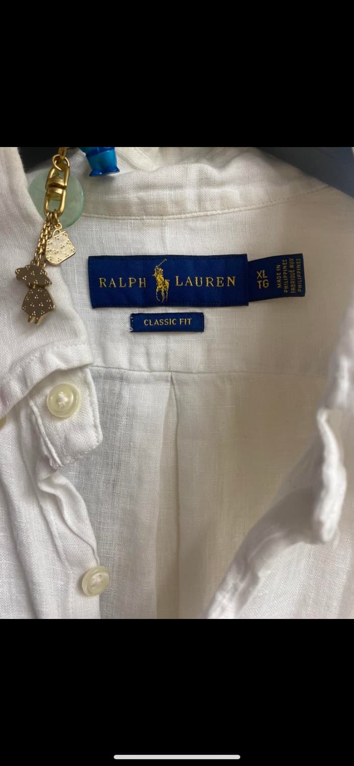 폴로 랄프로렌 클래식핏 린넨셔츠 화이트, 사이즈 XL 상품이미지4