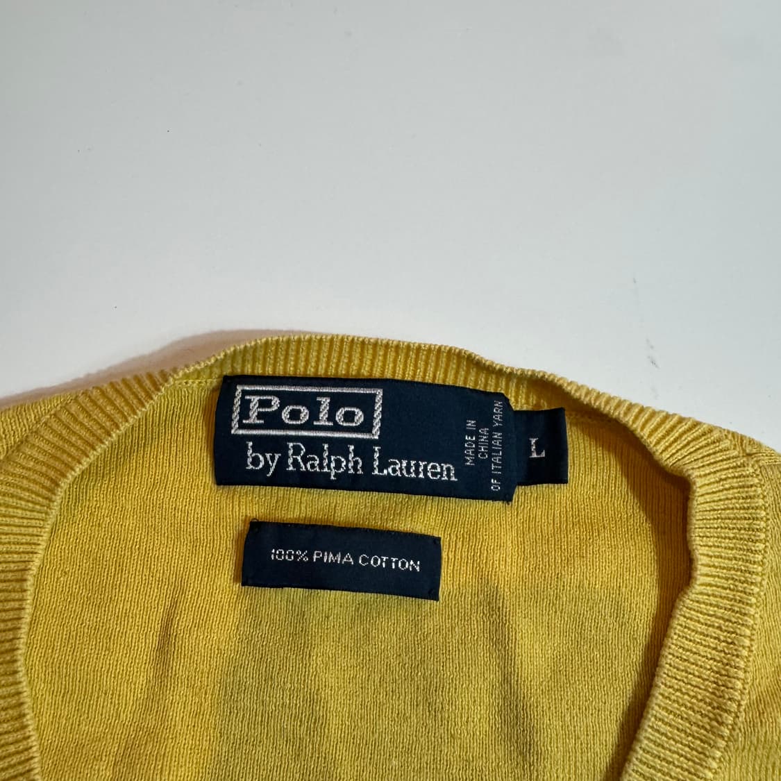 폴로 랄프로렌 옐로우 브이넥 니트 상품이미지3