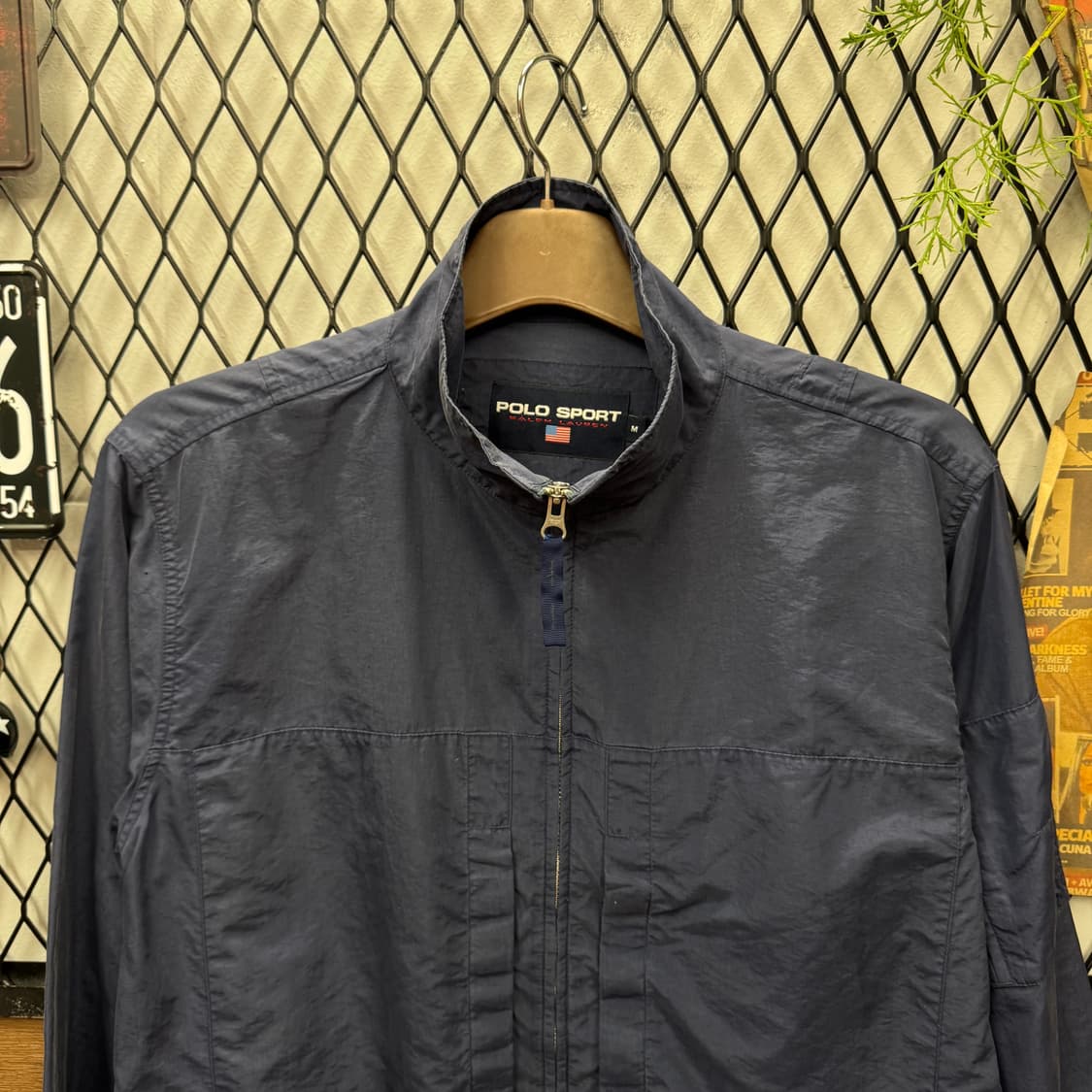 90s 폴로 랄프로렌 스포츠 바람막이 전면 로고 포인트 네이비 상품이미지3