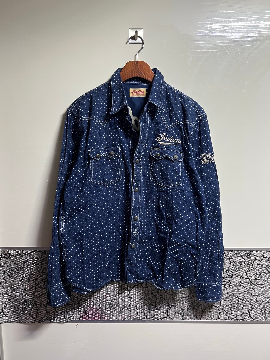 인디언 모터사이클 웨스턴 자수셔츠 상품이미지1