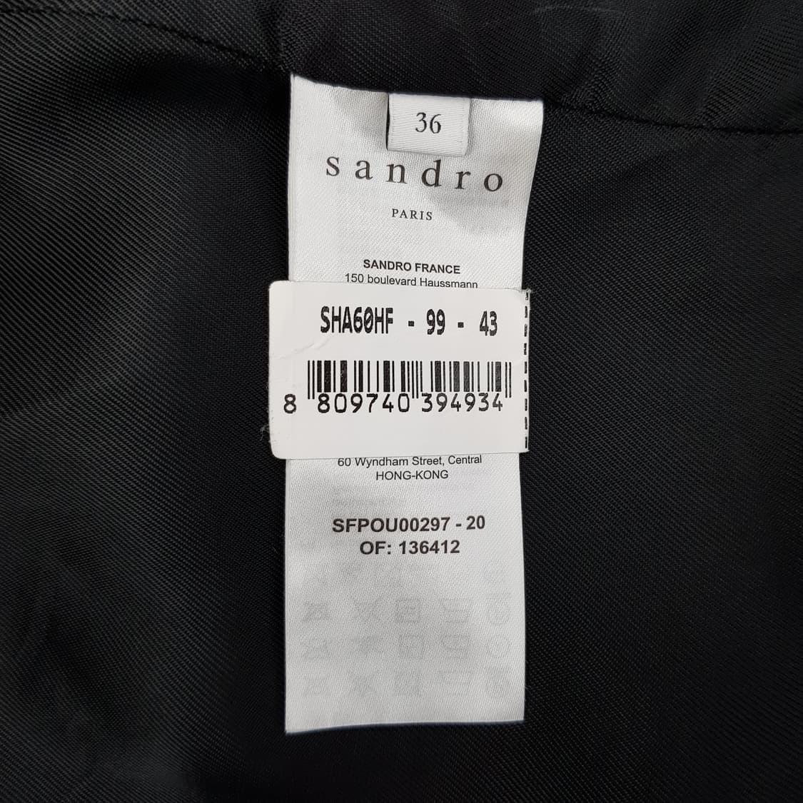 산드로 Sandro 더블브레스트 골드버튼 울 롱코트 36사이즈 상품이미지10