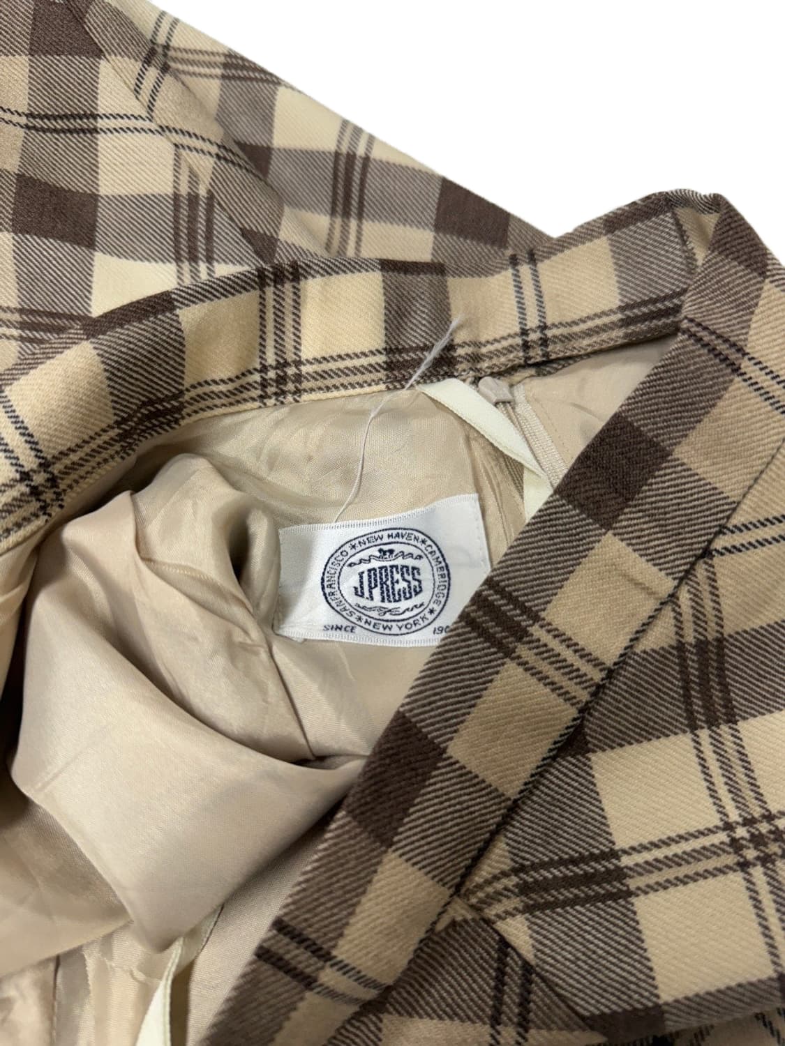빈티지 J.PRESS 체크 브라운 미디 스커트 상품이미지4