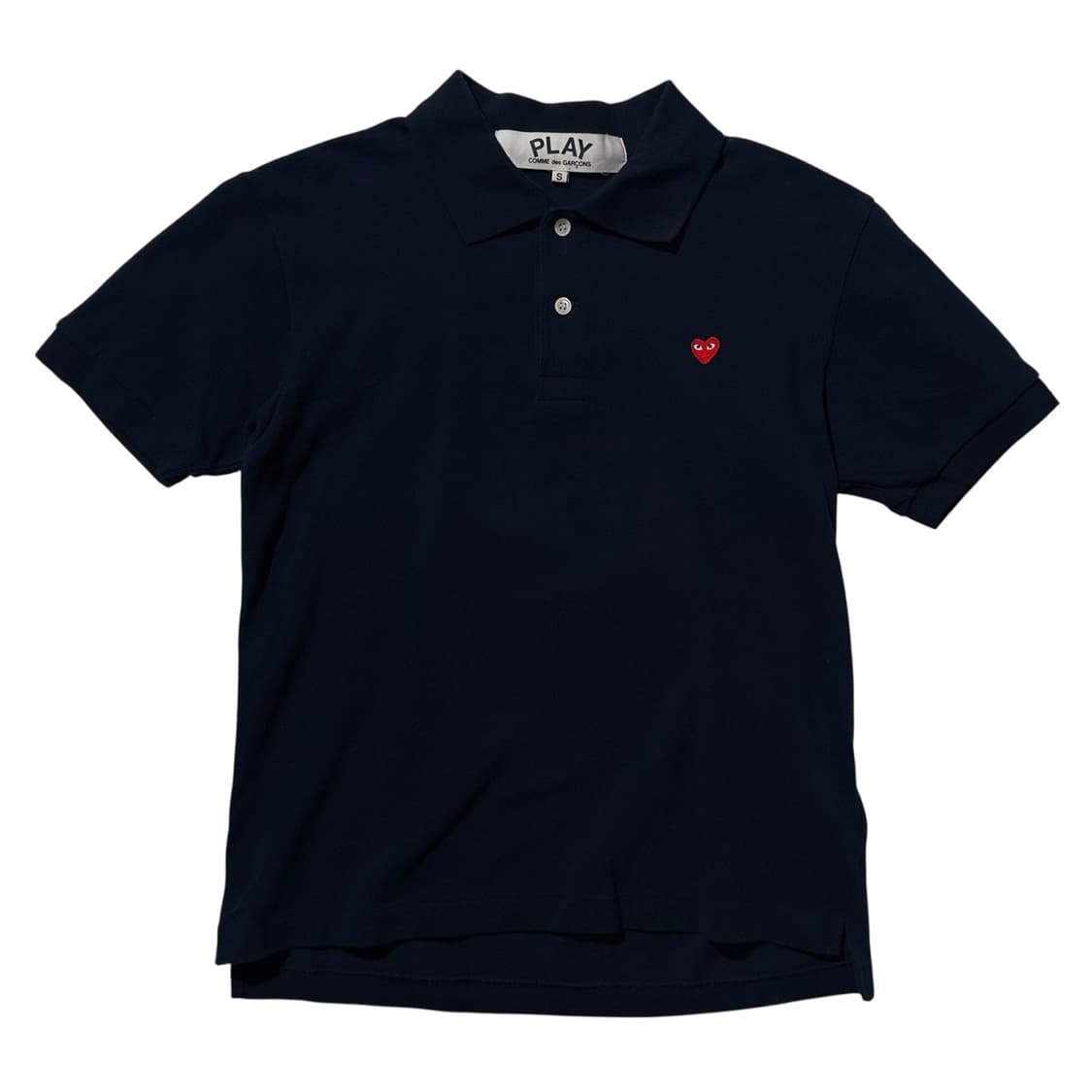 (매장판) 꼼데가르송 플레이 하트 와펜 카라 반팔 티셔츠 상품이미지1