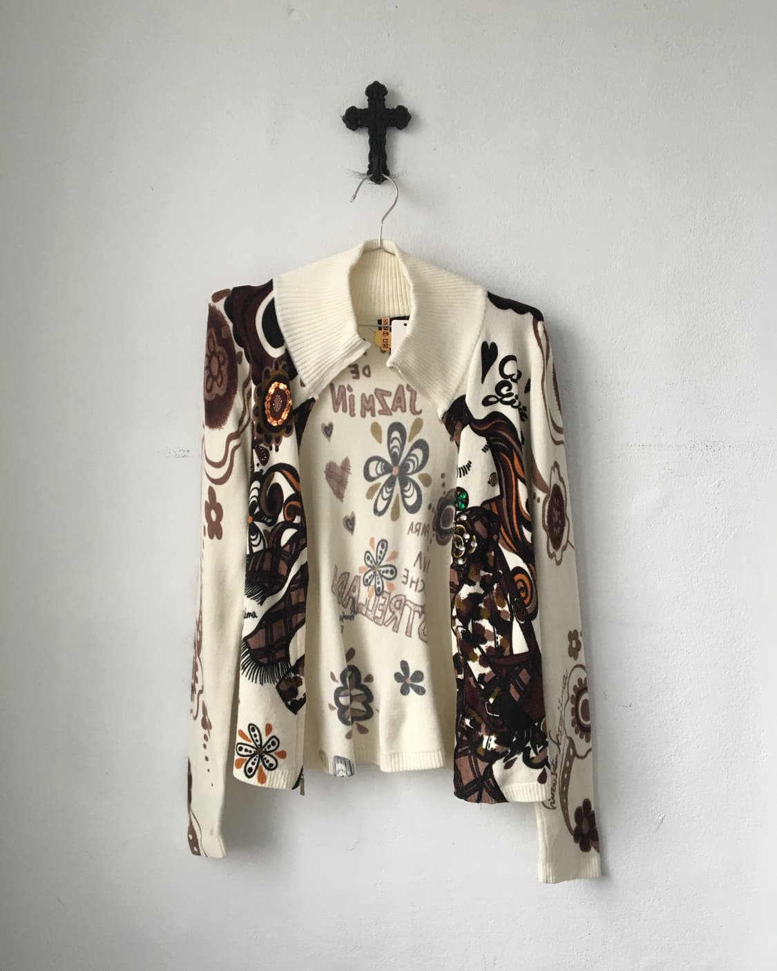 Printing point knit zip up 상품이미지1