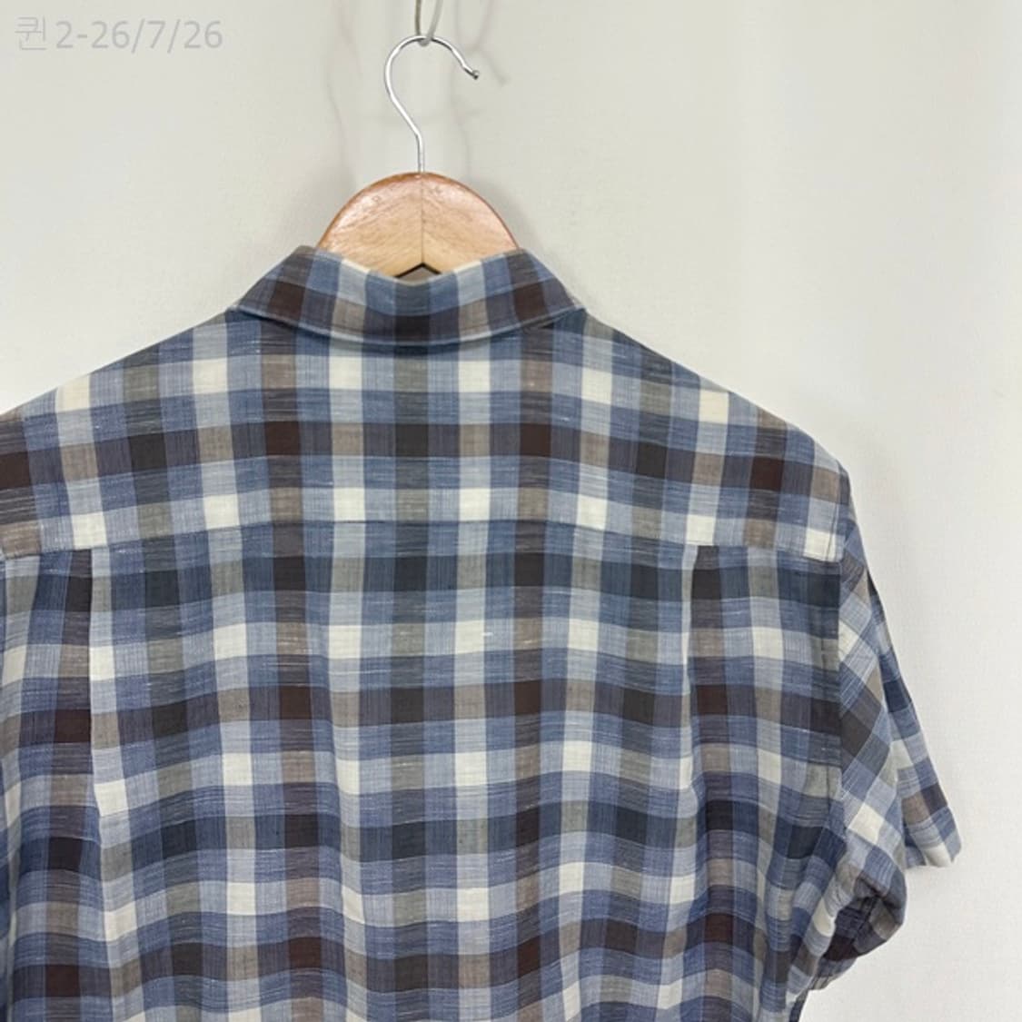 
닥스 남자 체크 반팔셔츠 남방 블루 105 상품이미지8