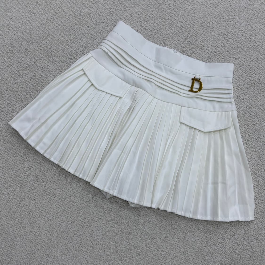 S 빈티지 화이트 여성 플리츠 스커트 0415E 상품이미지1