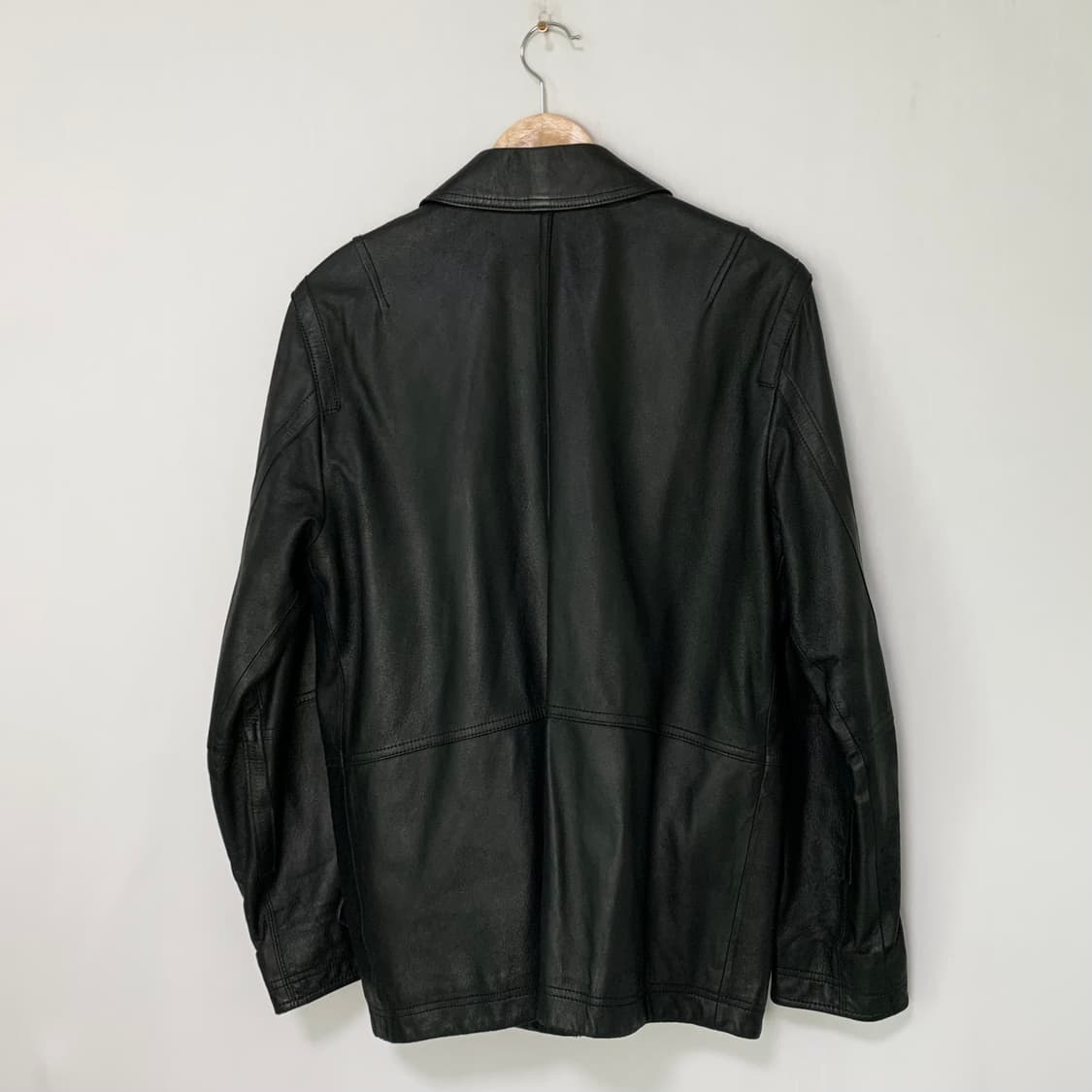 빈티지 양가죽 리얼레더 포켓 사파리 자켓 블랙 105 남녀공용 상품이미지9