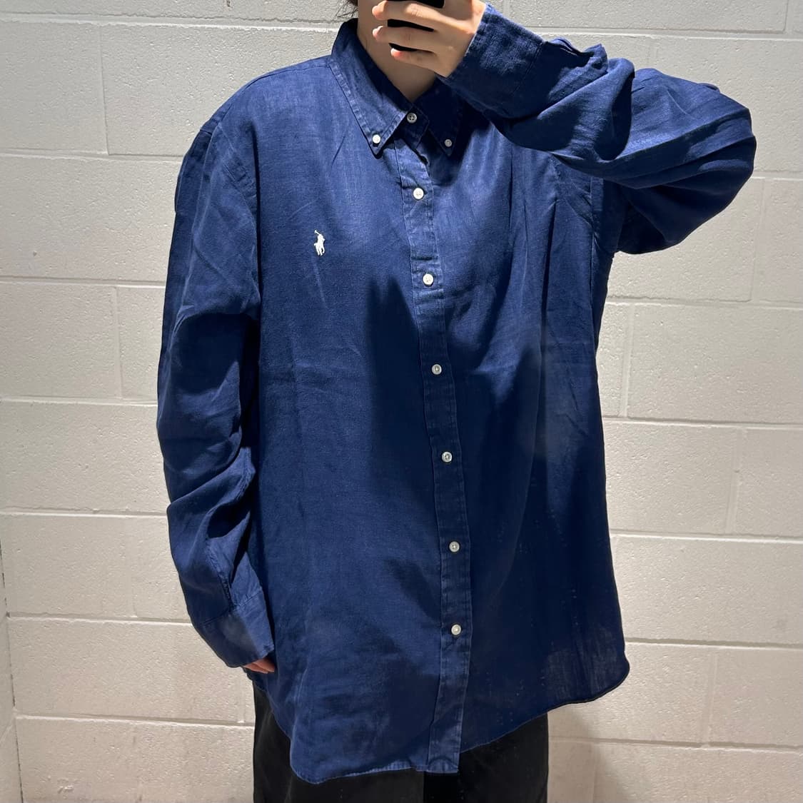 Polo Ralph Lauren Navy Linen Shirts 상품이미지3