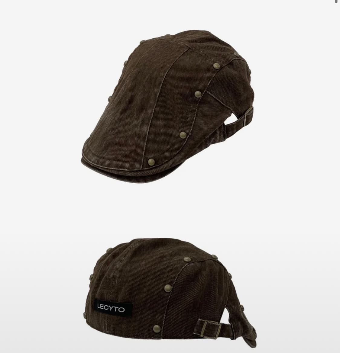 (구해요)레씨토 Stud Washed Hunting Cap_[Brown] 상품이미지1