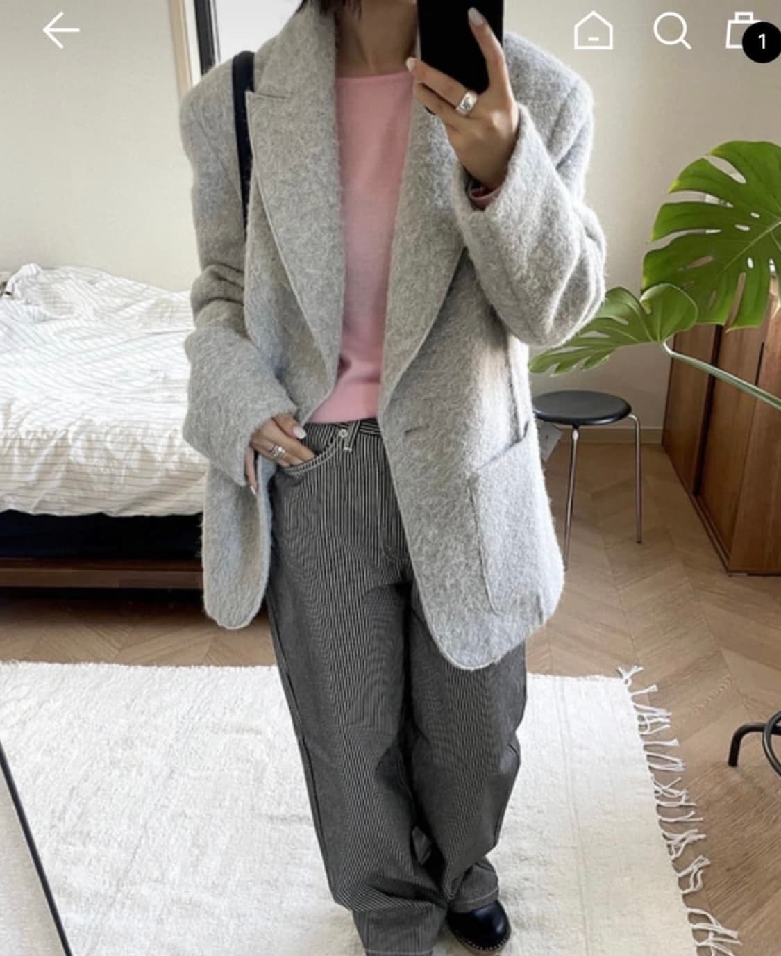 제이청 Hairy Wool Tailored Half Jacket (택O) 상품이미지3