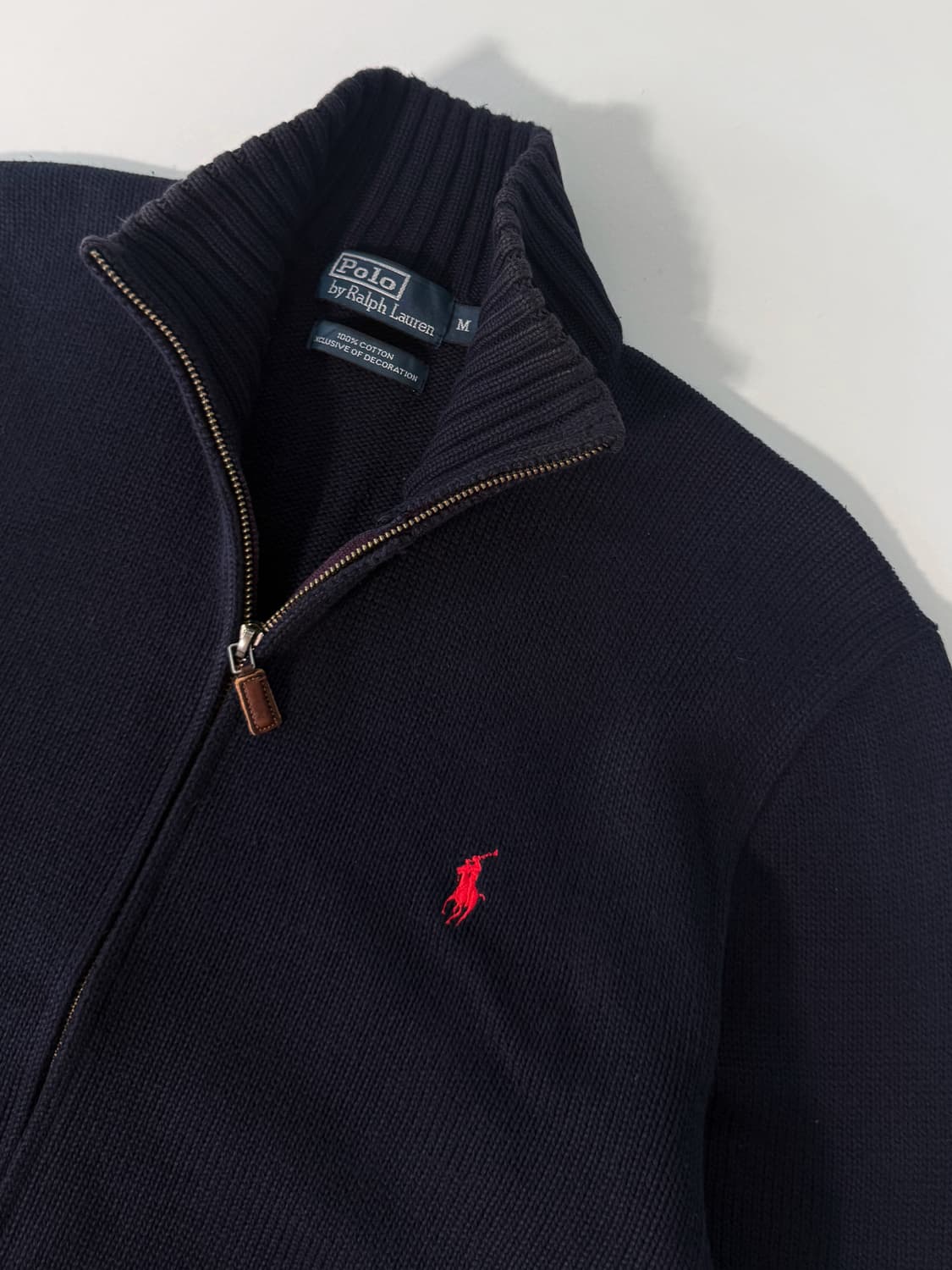폴로 랄프로렌 루즈핏 해비 코튼 딥네이비 투웨이 니트집업 상품이미지3