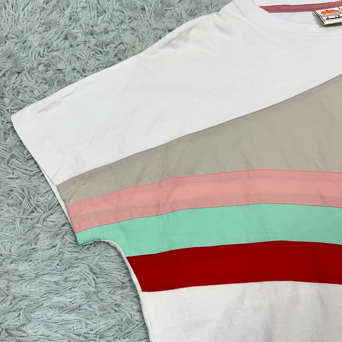 디아도라 x SUNDEK 레인보우 루즈핏 티셔츠 L-XL 상품이미지6