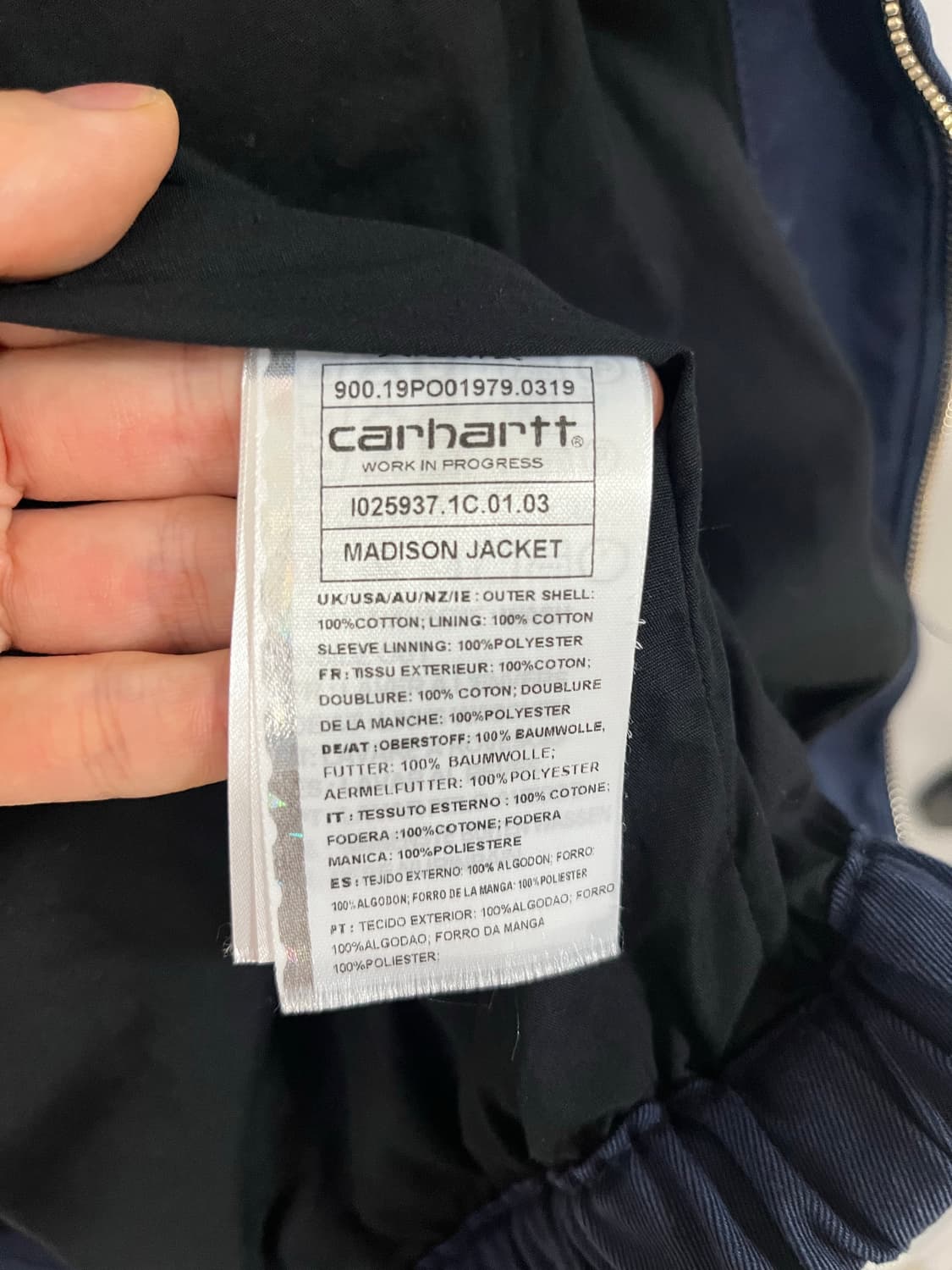 [L] 칼하트 wip 메디슨 자켓 네이비 상품이미지6