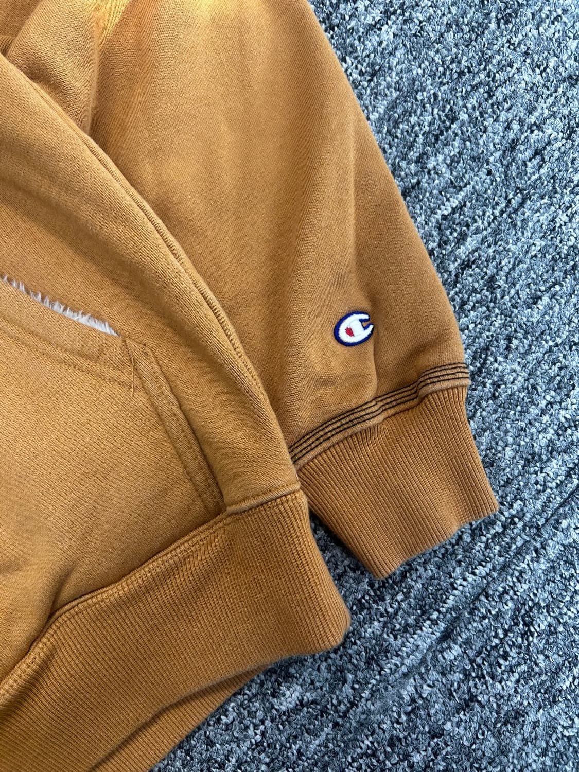 챔피온 x 팀버랜드 빅로고 쉐르파 된장 후드티 S 상품이미지8