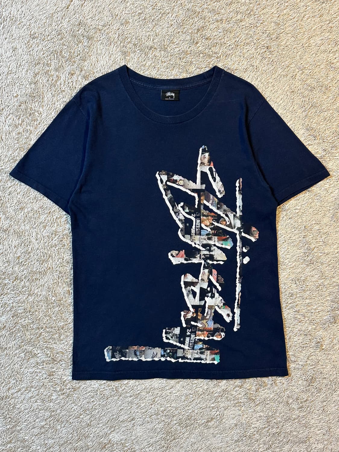 스투시 STUSSY 빅로고 반팔 티셔츠 네이비 상품이미지1