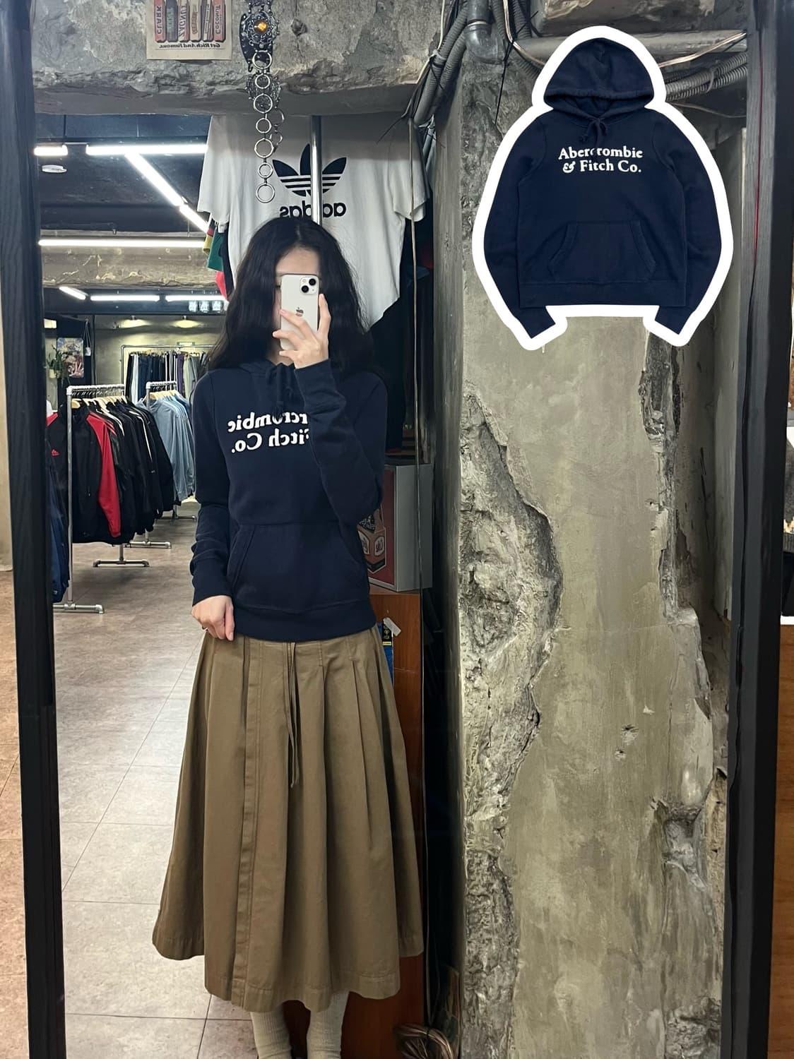 아베크롬비 기모 후드티 네이비 XS #csz2770 상품이미지1