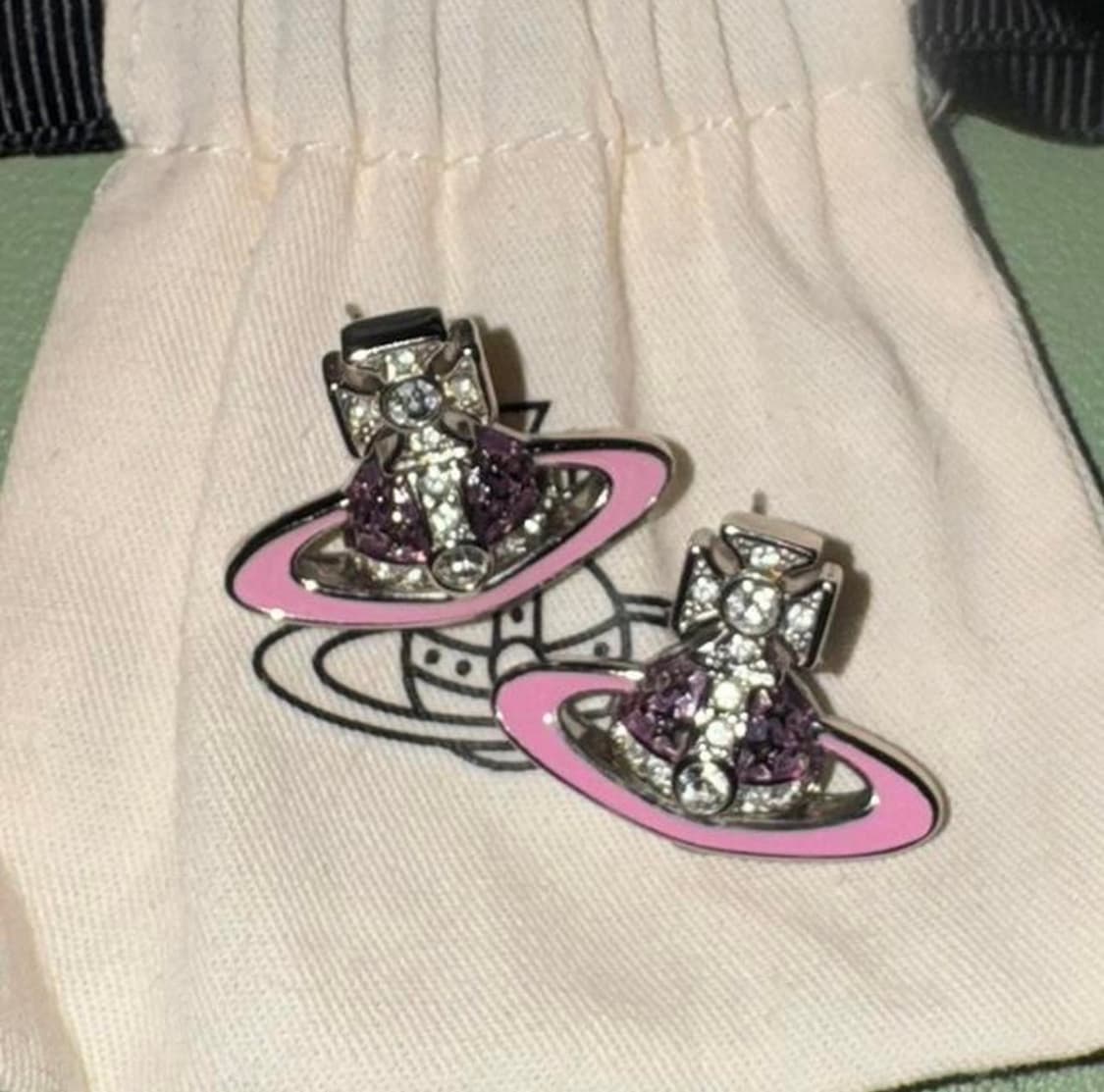 비비안웨스트우드 록산느 핑크 실버 이어링 상품이미지1