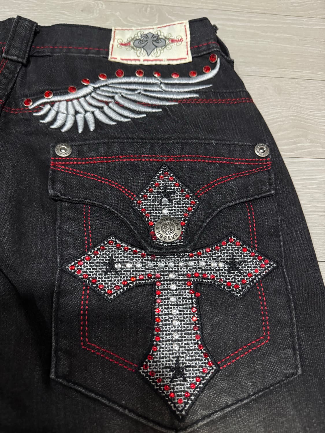 [30] KAYDEN.K 워싱 스크리트 블랙진 상품이미지4