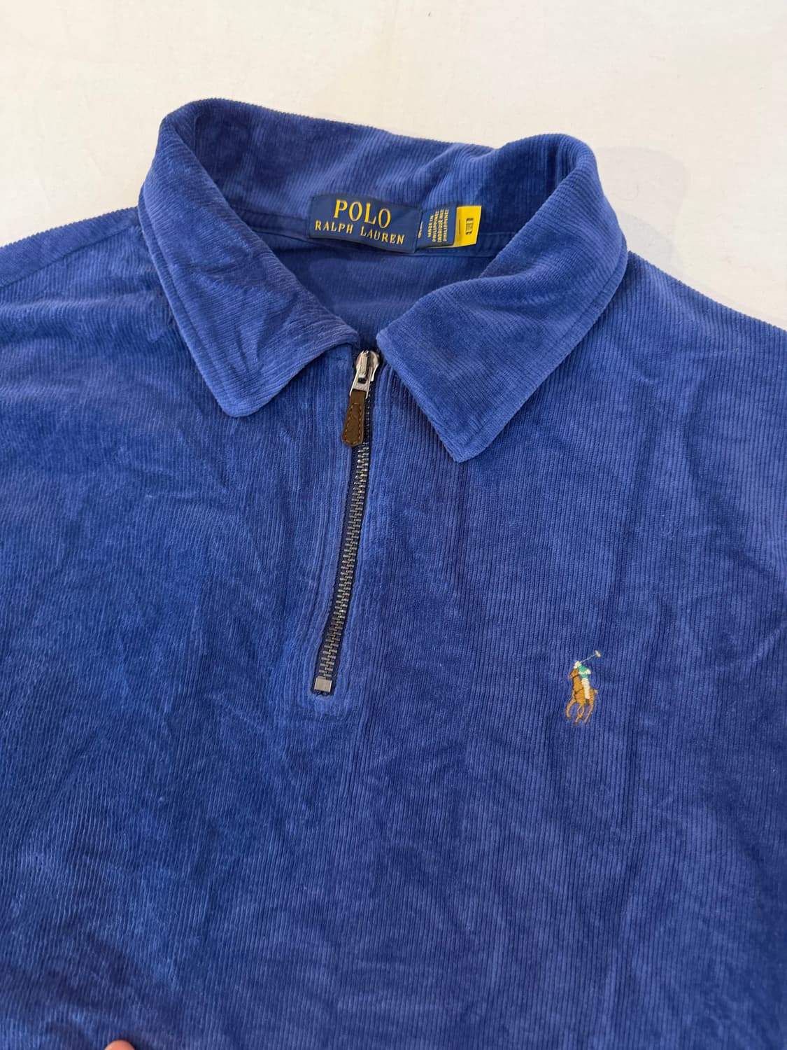 최신형) 폴로 랄프로렌 코듀로이 하프집업 니트 블루 상품이미지2
