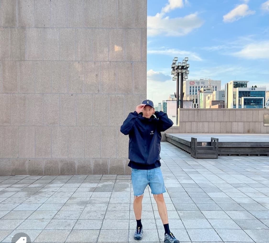 우영미 옐로우로고 나일론볼캡 다크네이비 상품이미지4