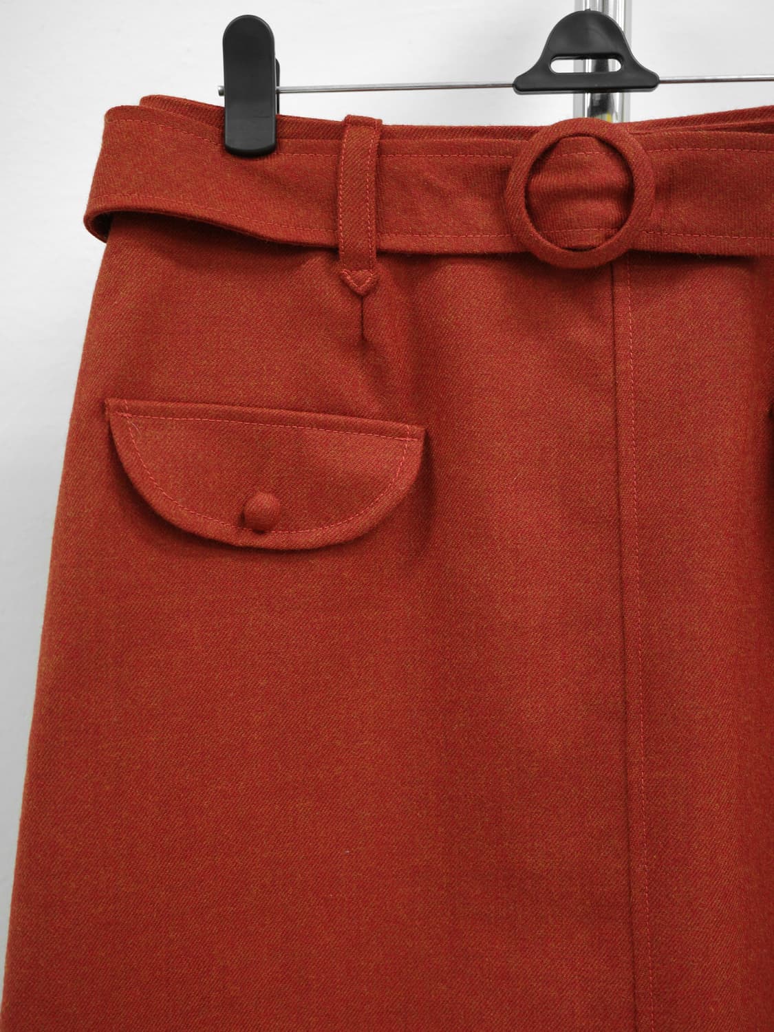 빈티지 레드 미디 스커트 상품이미지5