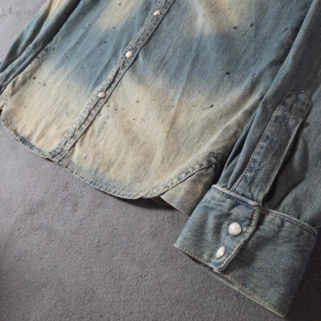 디스퀘어드2 페인팅 워시드 웨스턴 데님 셔츠 M 상품이미지5