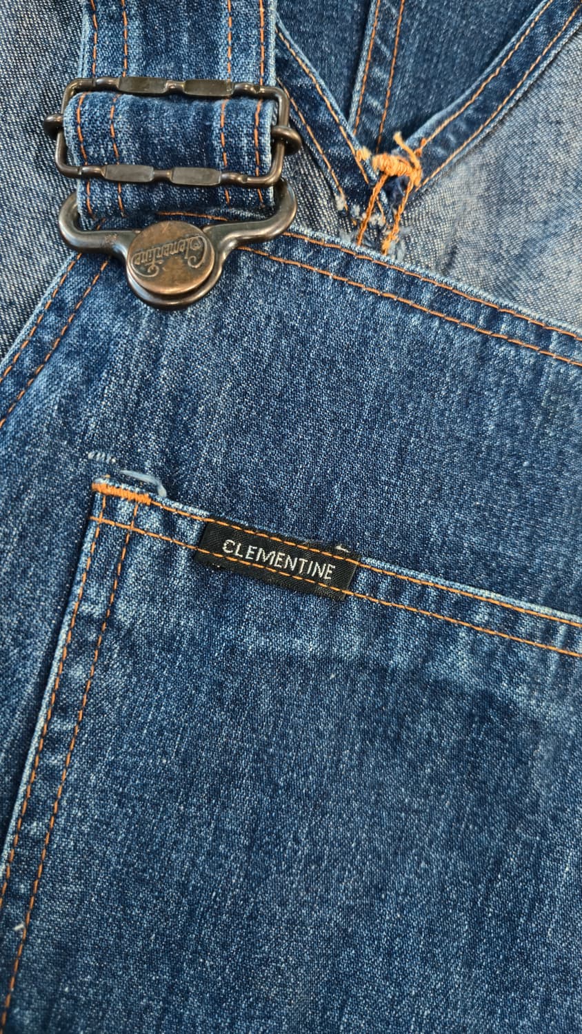 클레멘타인 데님 멜빵 원피스 진청 코튼 오버롤 스커트 미디 상품이미지5