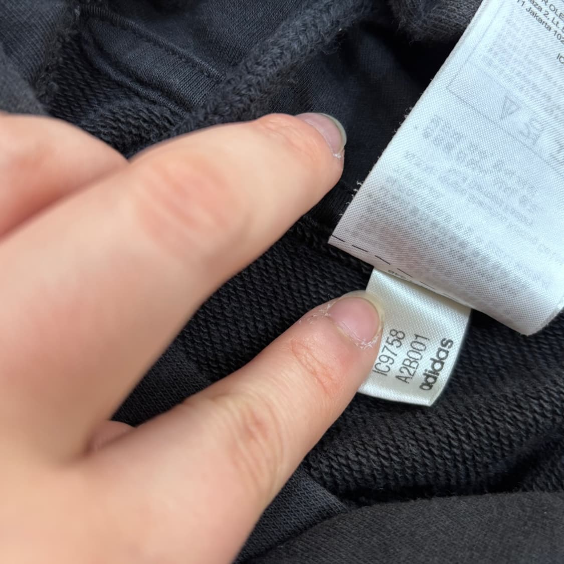 M 아디다스 블랙 후드 티셔츠 0327E 상품이미지4