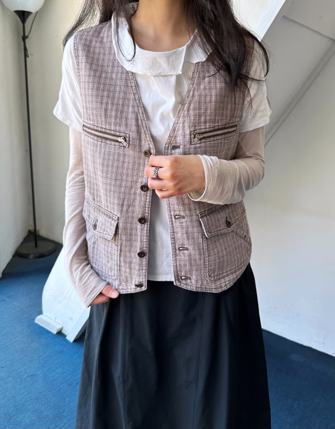 Dry cotton fabric work design vest 상품이미지8