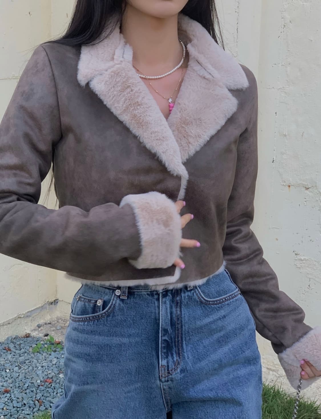 페일제이드 시어링 자켓 무스탕 브라운 상품이미지10