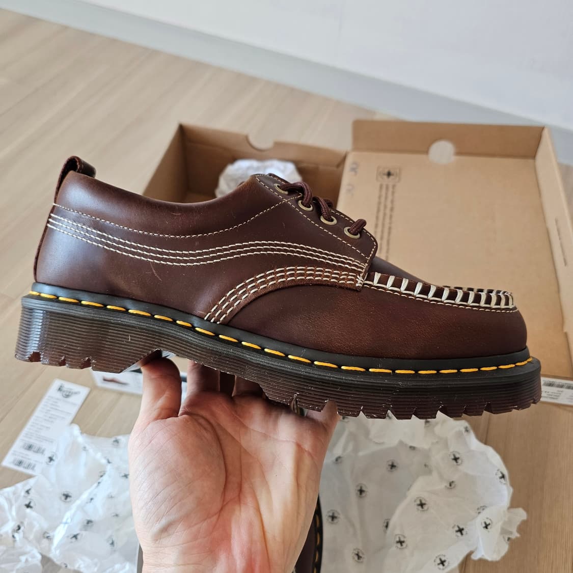 270 새제품) 닥터마틴 로웰 레더 목 토 슈즈 4EYE 구두 로퍼 워커 상품이미지2
