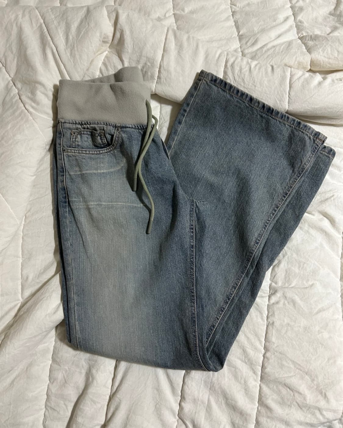 빈티지 워싱 밴딩 데님팬츠 상품이미지5