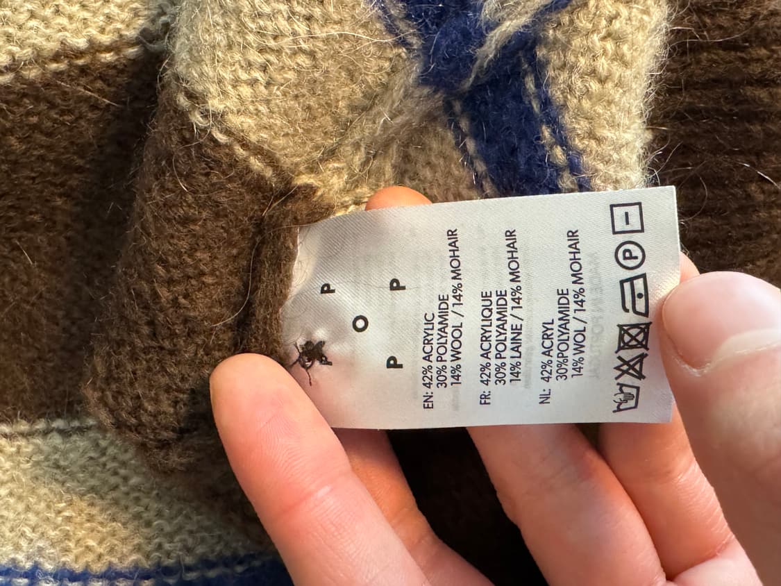 팝트레이닝 컴퍼니 스트라이프 니티드 가디건 브라운 XL 상품이미지9