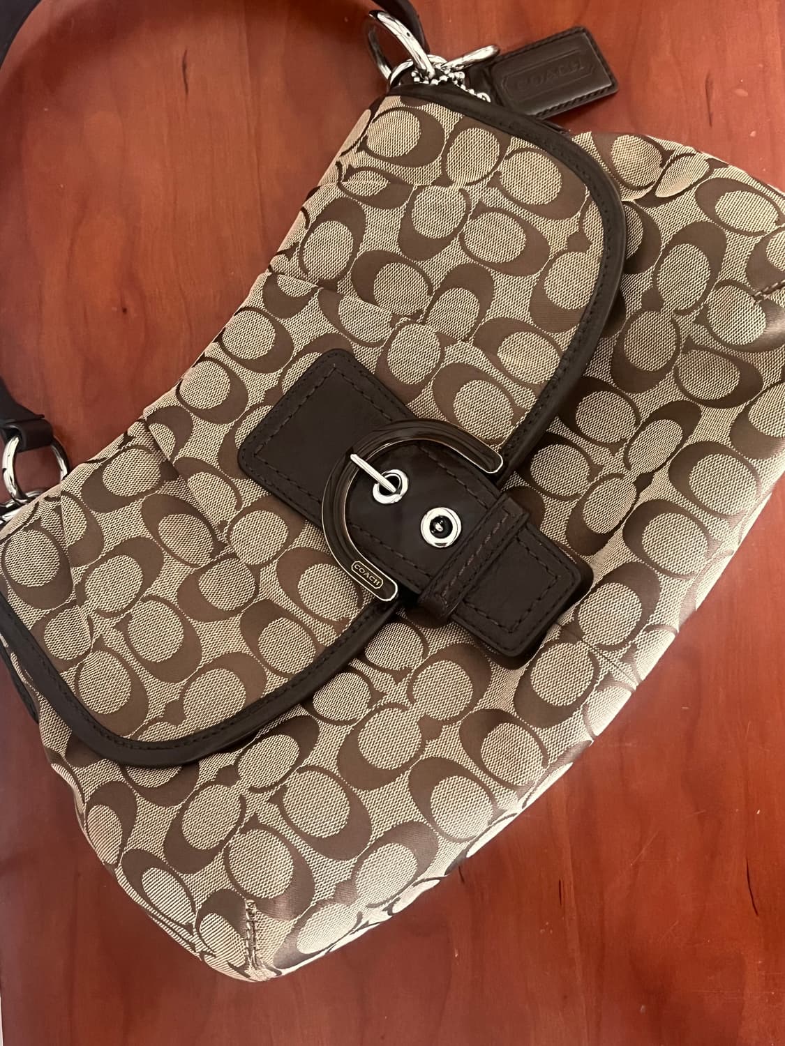 90s coach soho 코치 시그니처 소호 브라운 숄더백 핸드백 상품이미지4