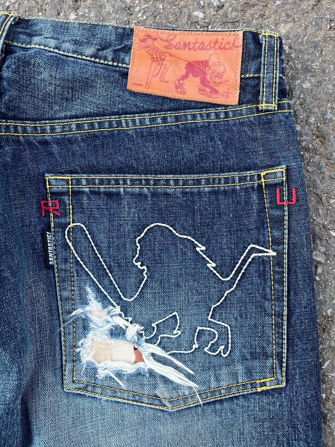 SANTASTIC! saru logo denim pants 🇯🇵 상품이미지9