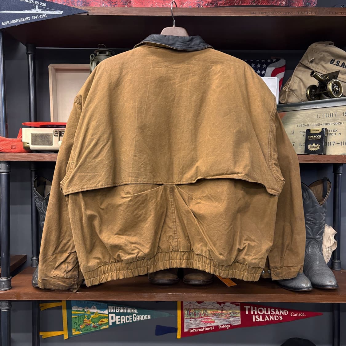 90s Holloway 체크 울 블랭킷 왁스코튼 유니온 워크자켓 N610 상품이미지2