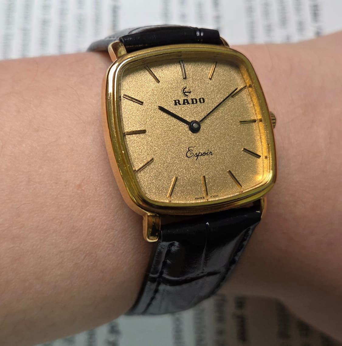 빈티지 라도 에스쁘와(Espoir) 사각탱크 금바리판 수동 메커니컬 
 상품이미지10