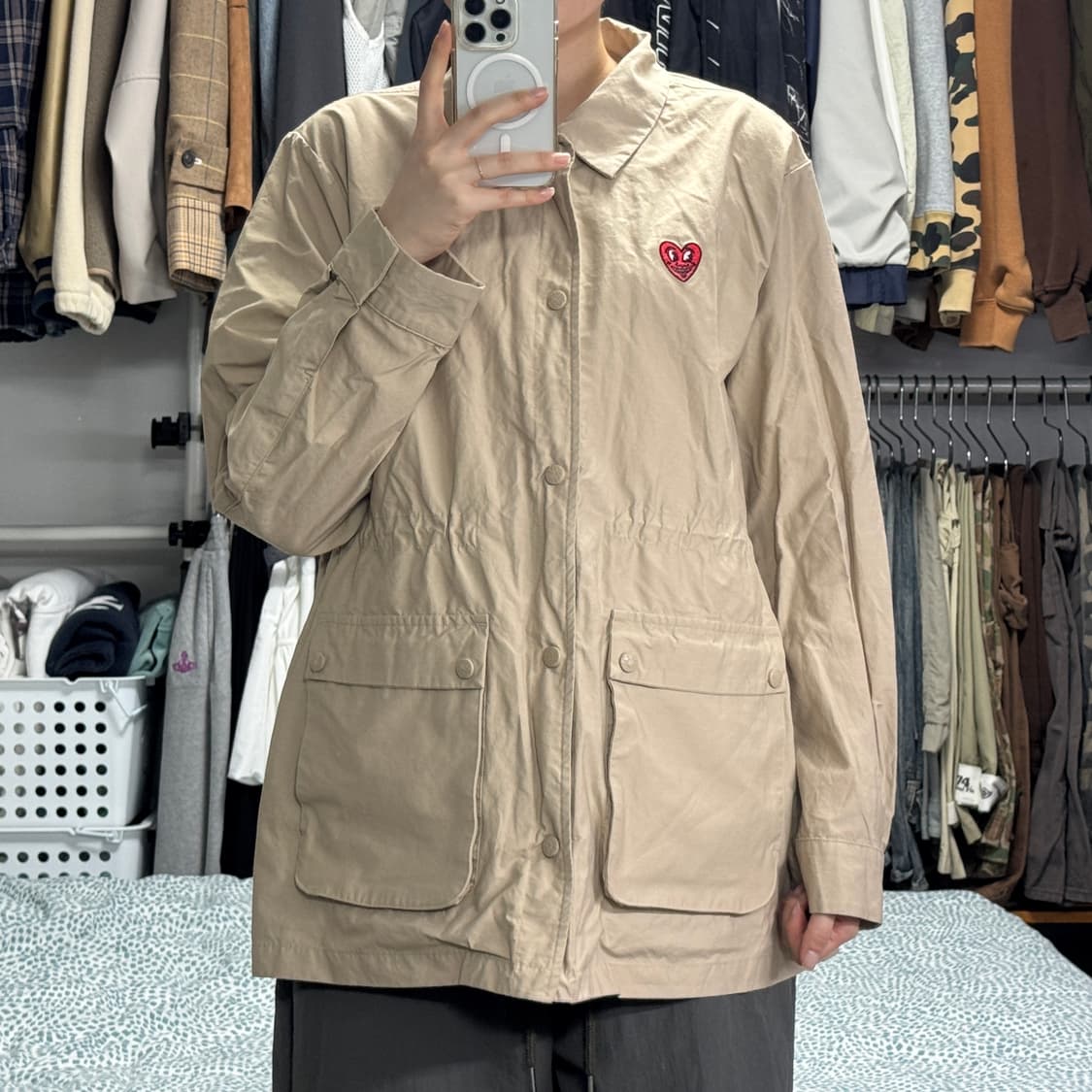 키스해링 간절기 트렌치 자켓 상품이미지1