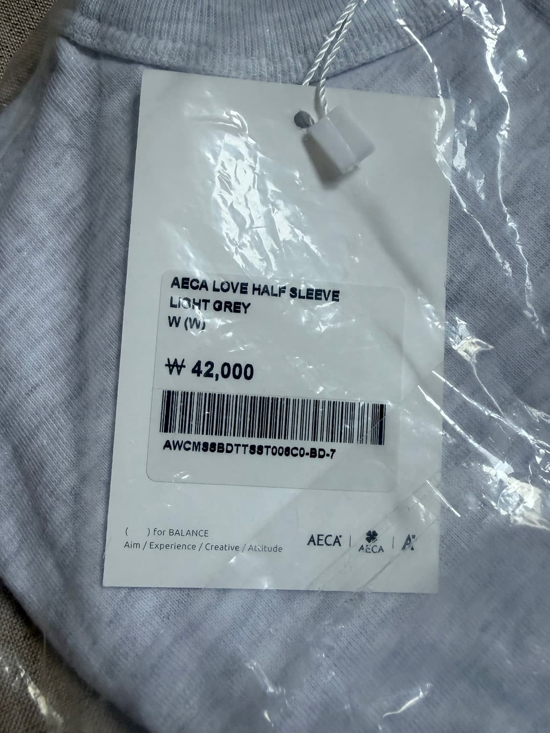 AECA 하트 반팔 티셔츠 라이트그레이 상품이미지7