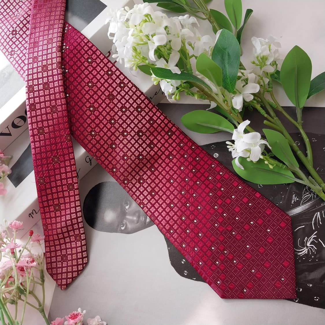 메트로시티 실크 와인 믹스 패턴 넥타이 8.6cm A+등급 K2328 상품이미지4