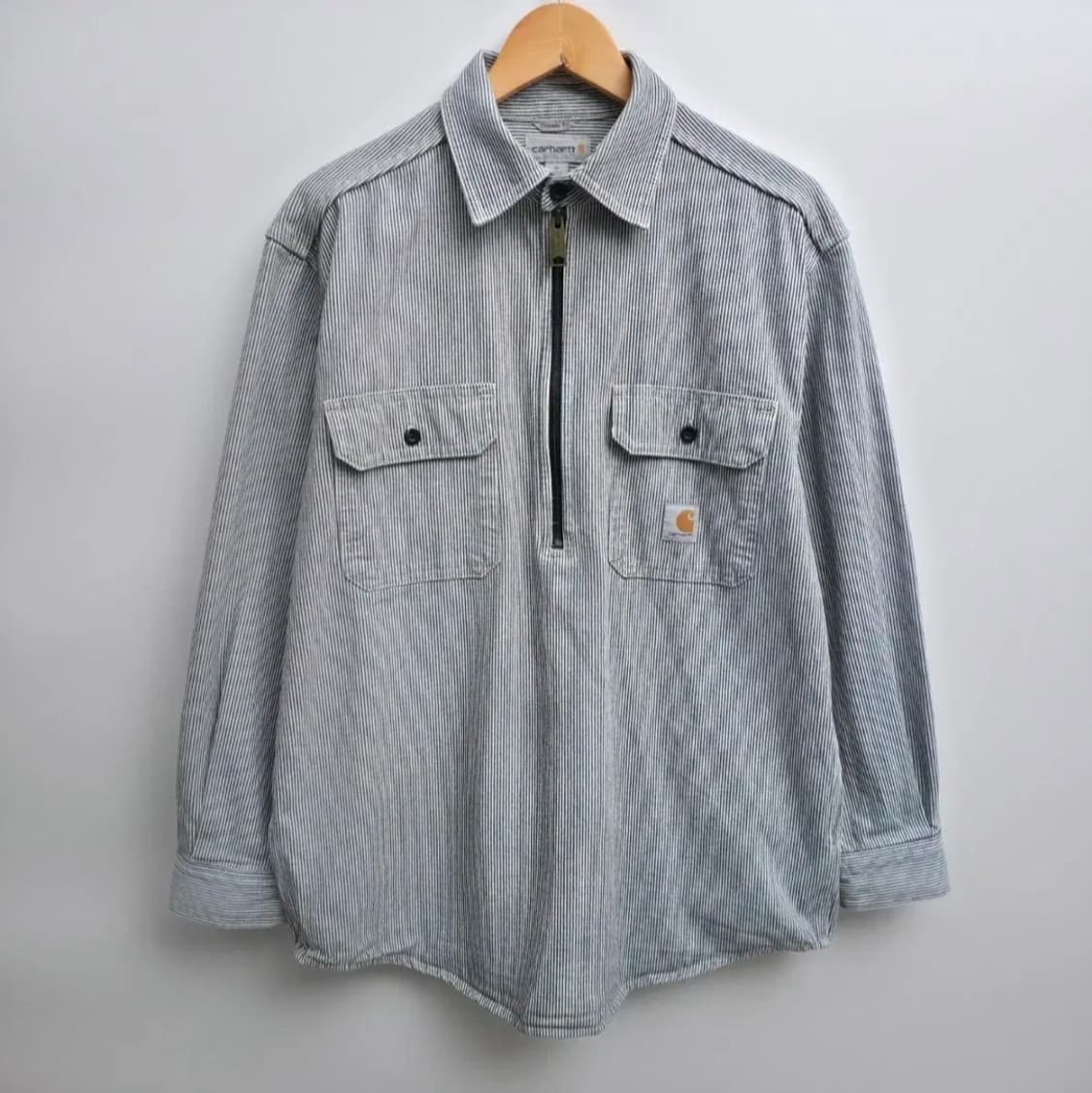 [M] 칼하트 히코리 하프집업 워크 셔츠 상품이미지1