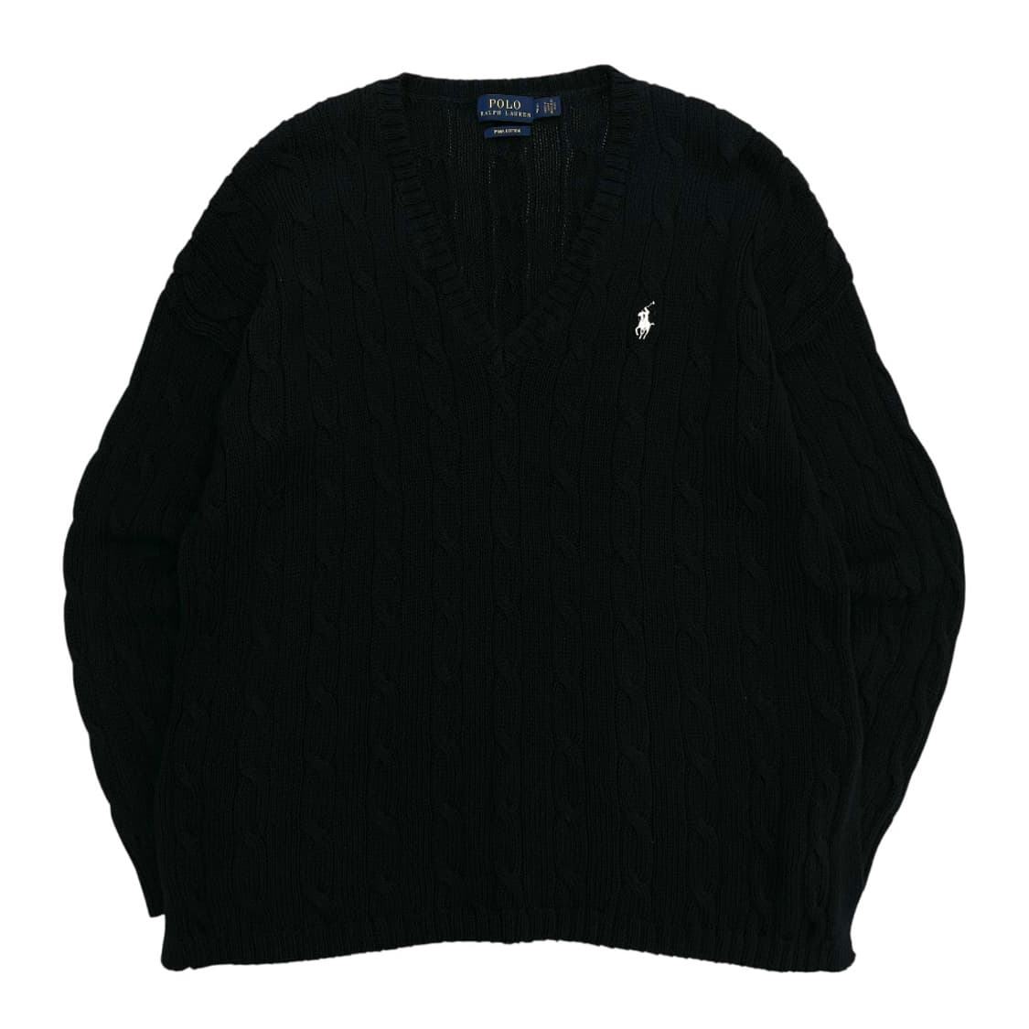 폴로 랄프로렌 화이트포니 블랙 꽈배기 니트 S 상품이미지3