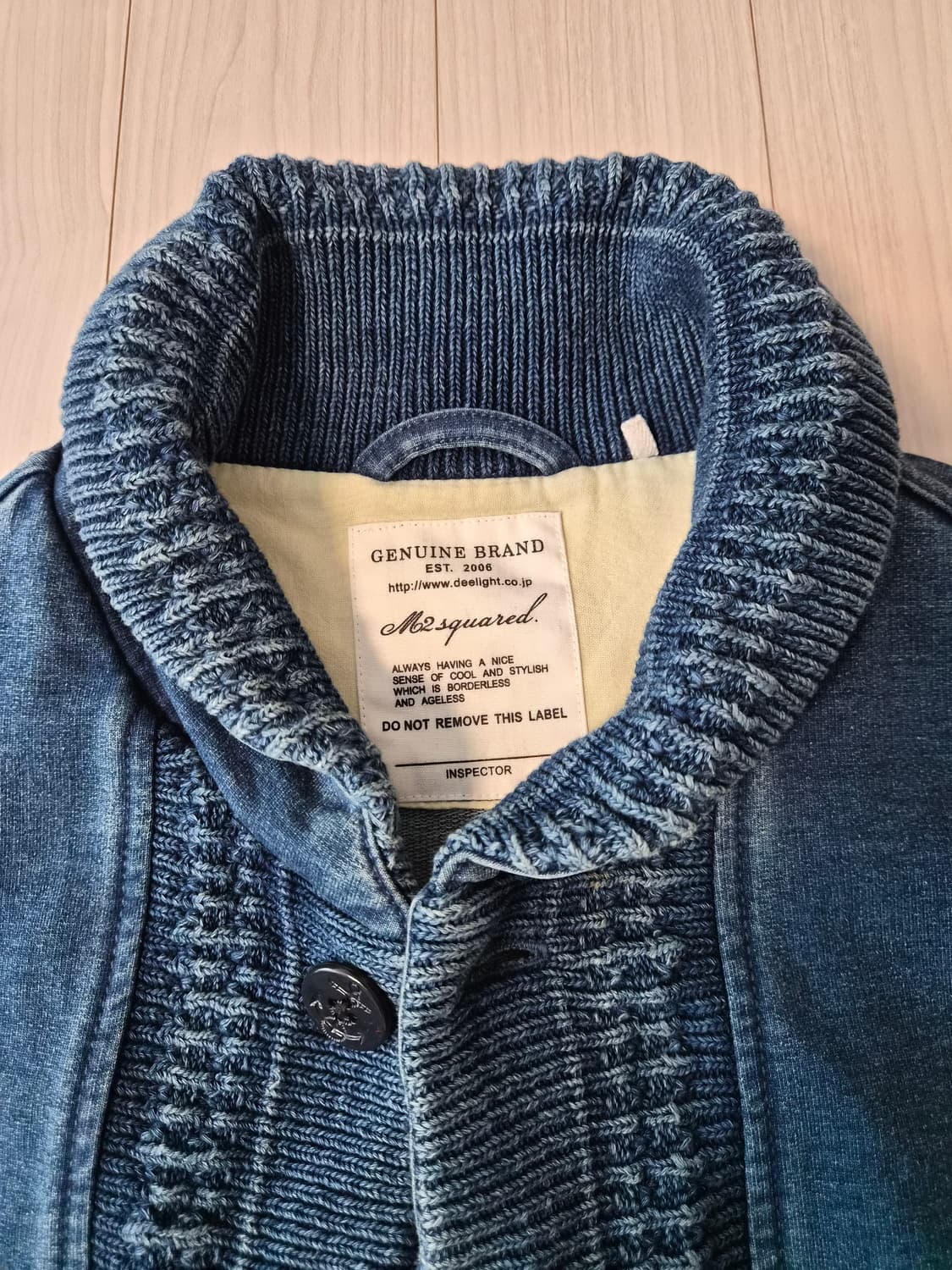 **M2squared(엠투스퀘어드)**의 인디고 다잉 니트 쇼콜라 칼라 상품이미지3