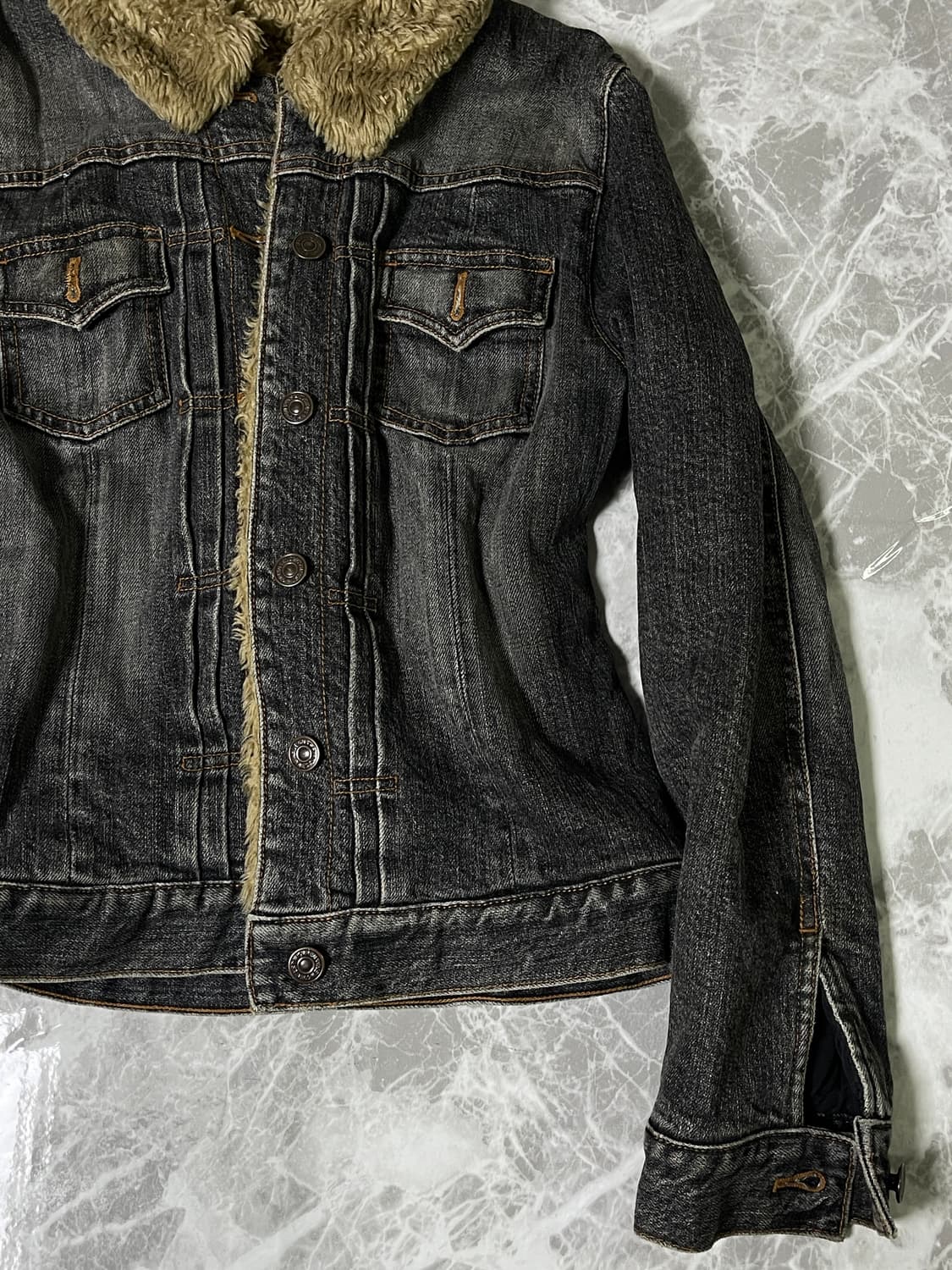(Unknown)denim fur jacket 상품이미지4