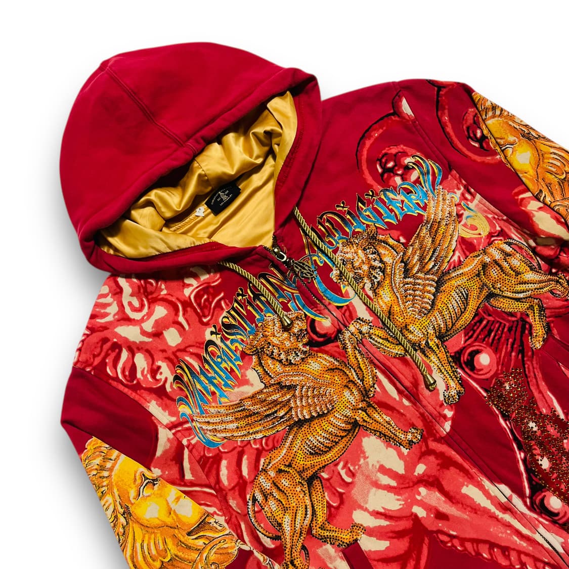 크리스찬 오디저 라이언 페가수스 루비 골드 스터드 후디 집업 상품이미지2